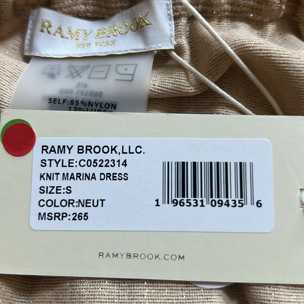 NWT Ramy Brook Knit Marina Dress Neutral Sparkle Strapless Size Small - Picture 12 of 12